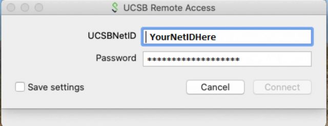 UCSB NetID and Password
