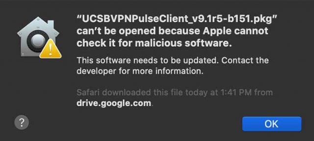 Security does not allow download