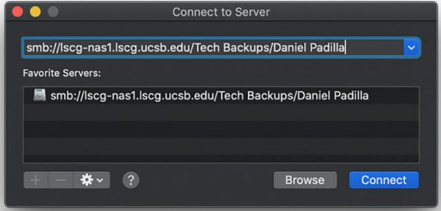 Add server address to favorites