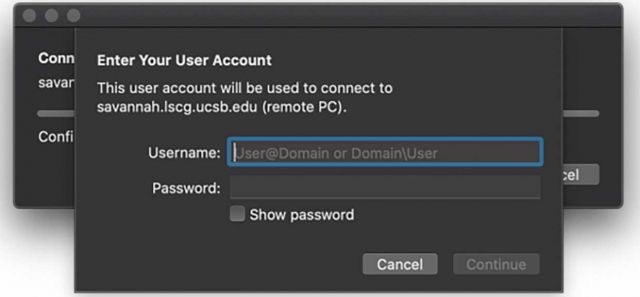 Username and Password