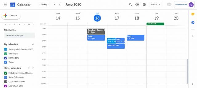 View calendar under "Other Calendars"
