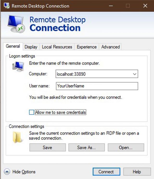 Remote Desktop Connection Login