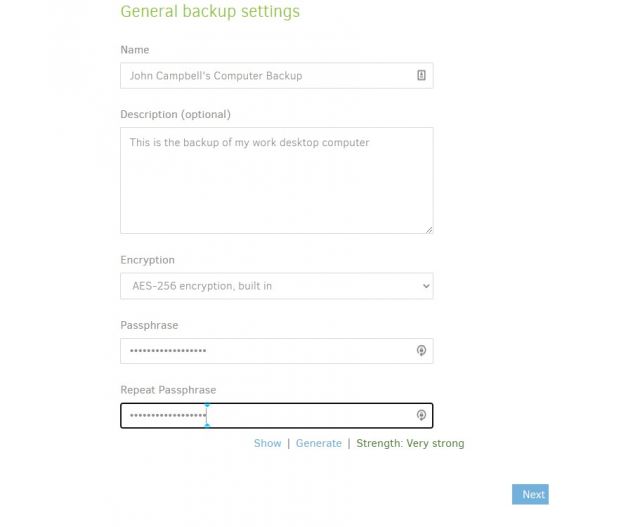 Choose your backup settings